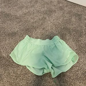 pastel green Lululemon athletic shorts